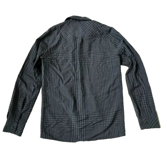 Icebreaker Merino Mens S Departure Long Sleeve Button Shirt Wool Checkered Blue - Picture 8 of 10